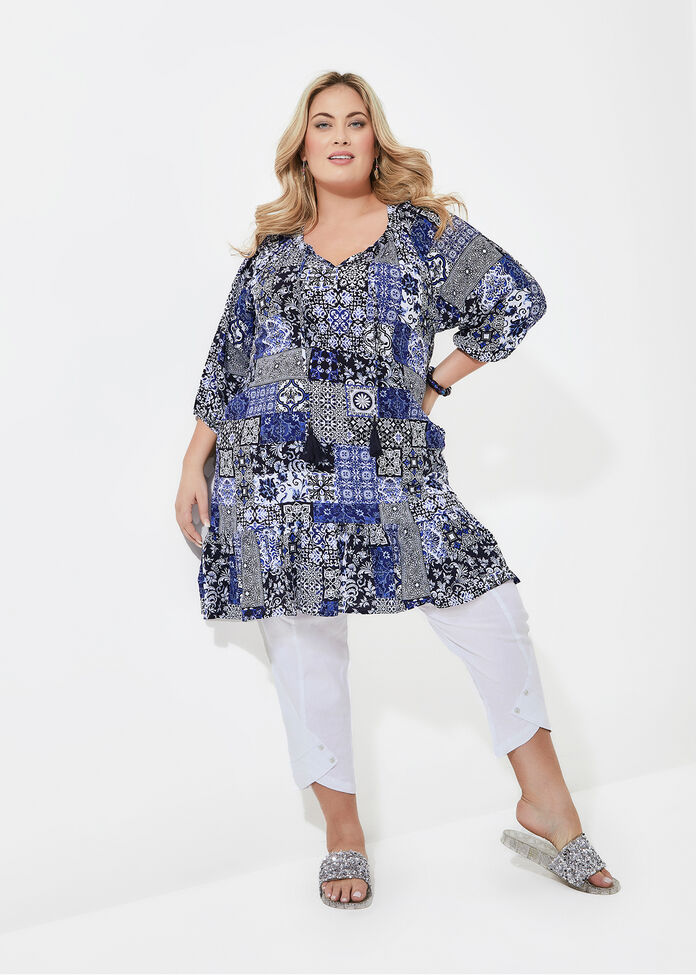 Shop Plus Size Natural Mosaic Tier Tunic, Multi | Taking Shape AU