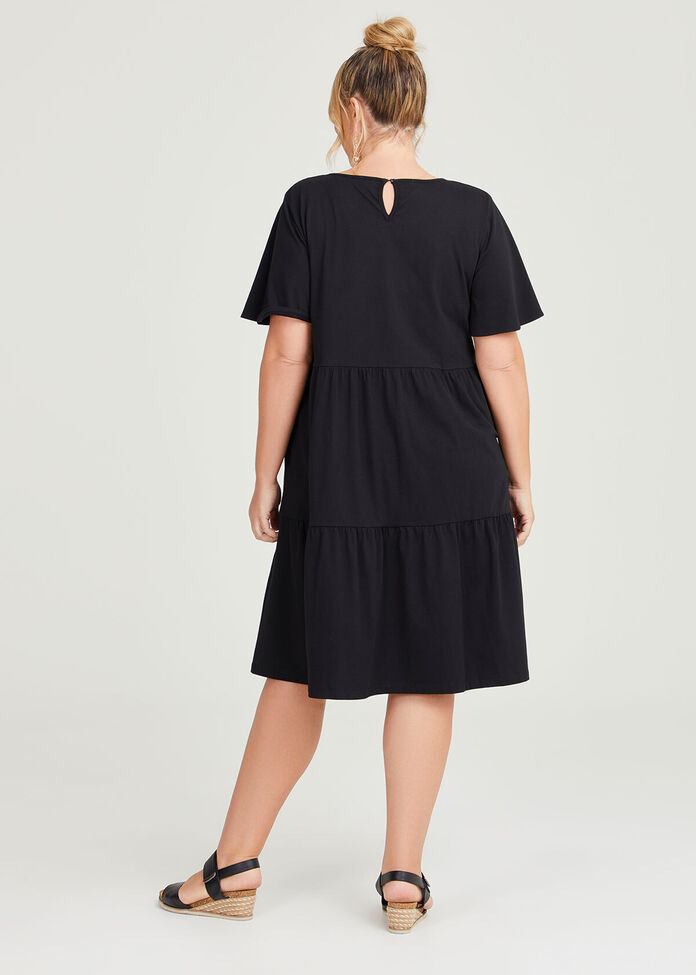 Shop Plus Size Cotton Floaty Sleeve Dress in Black | Taking Shape AU