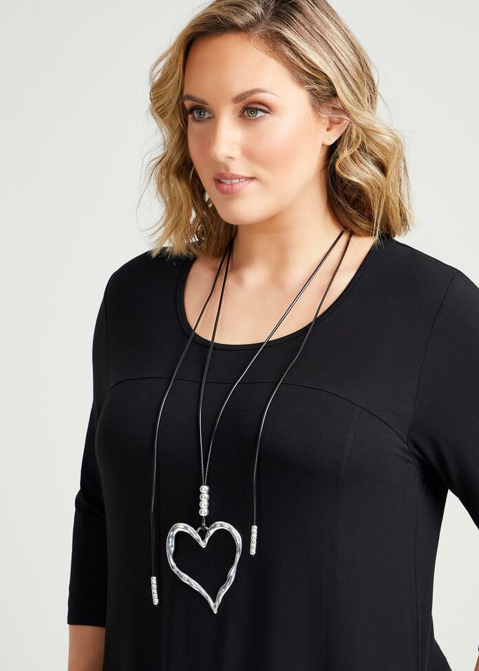 Silver Heart Necklace, , hi-res
