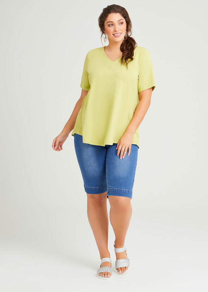 Organic V-neck Swing Basic Tee, , hi-res
