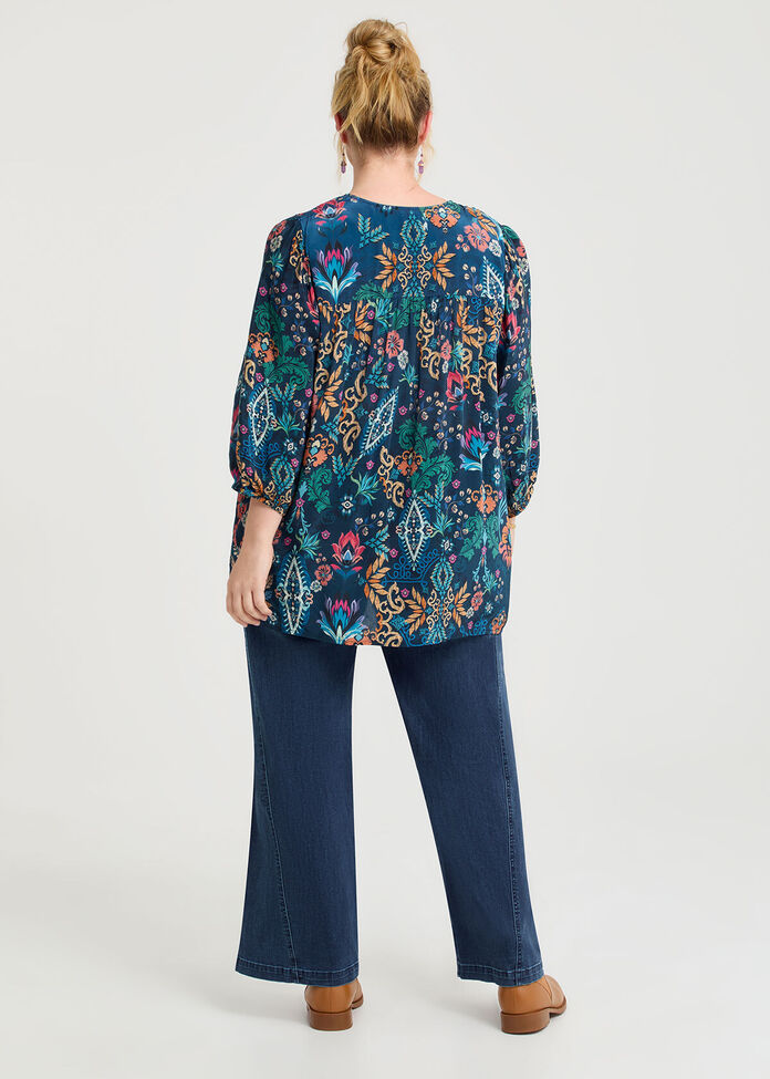 Natural Ornate Paisley Top, , hi-res