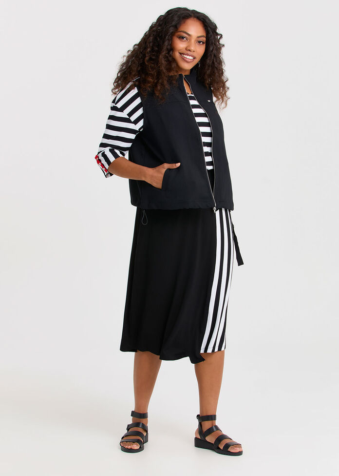 Natural Kaia Stripe Skirt, , hi-res