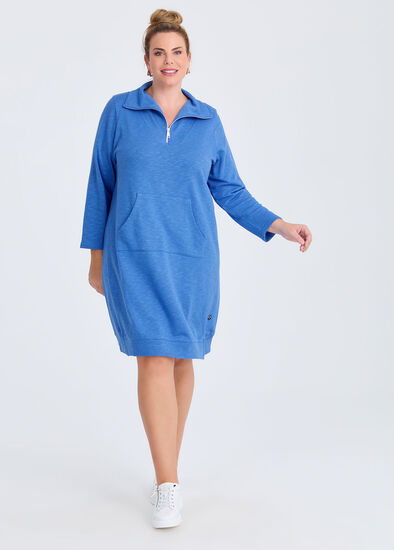 Plus Size Zip Collar Sweat Dress