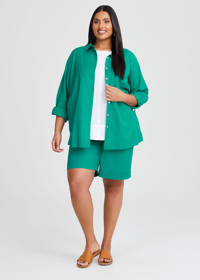Cotton Linen Essential Shirt, , hi-res