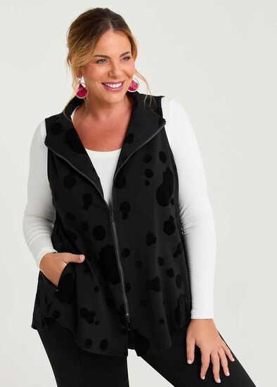 Plus Size Ponte Flocked Lena Vest