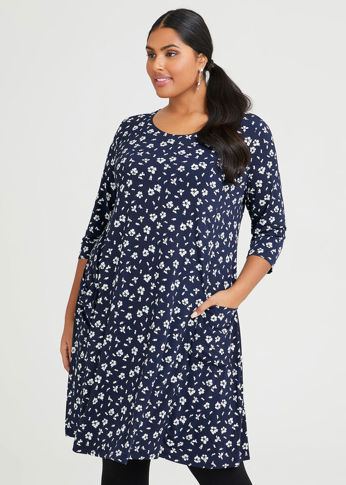 Rosie Floral Midi Dress, , hi-res