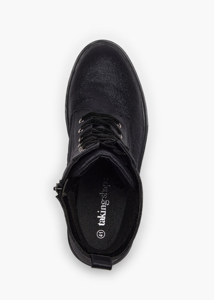 Sparkly Lace Up Boot, BLACK, hi-res