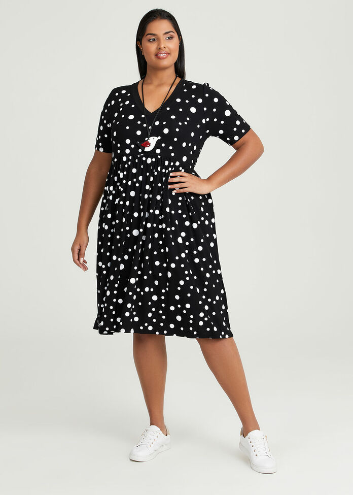 Shop Plus Size Natural Carly Spot Dress in Multi | Taking Shape AU