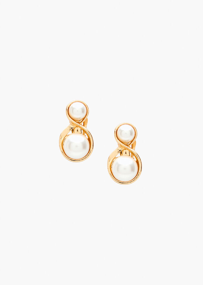 Pearl Clip On Earrings, , hi-res
