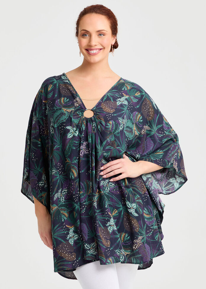 Tropical Peephole Poncho, , hi-res