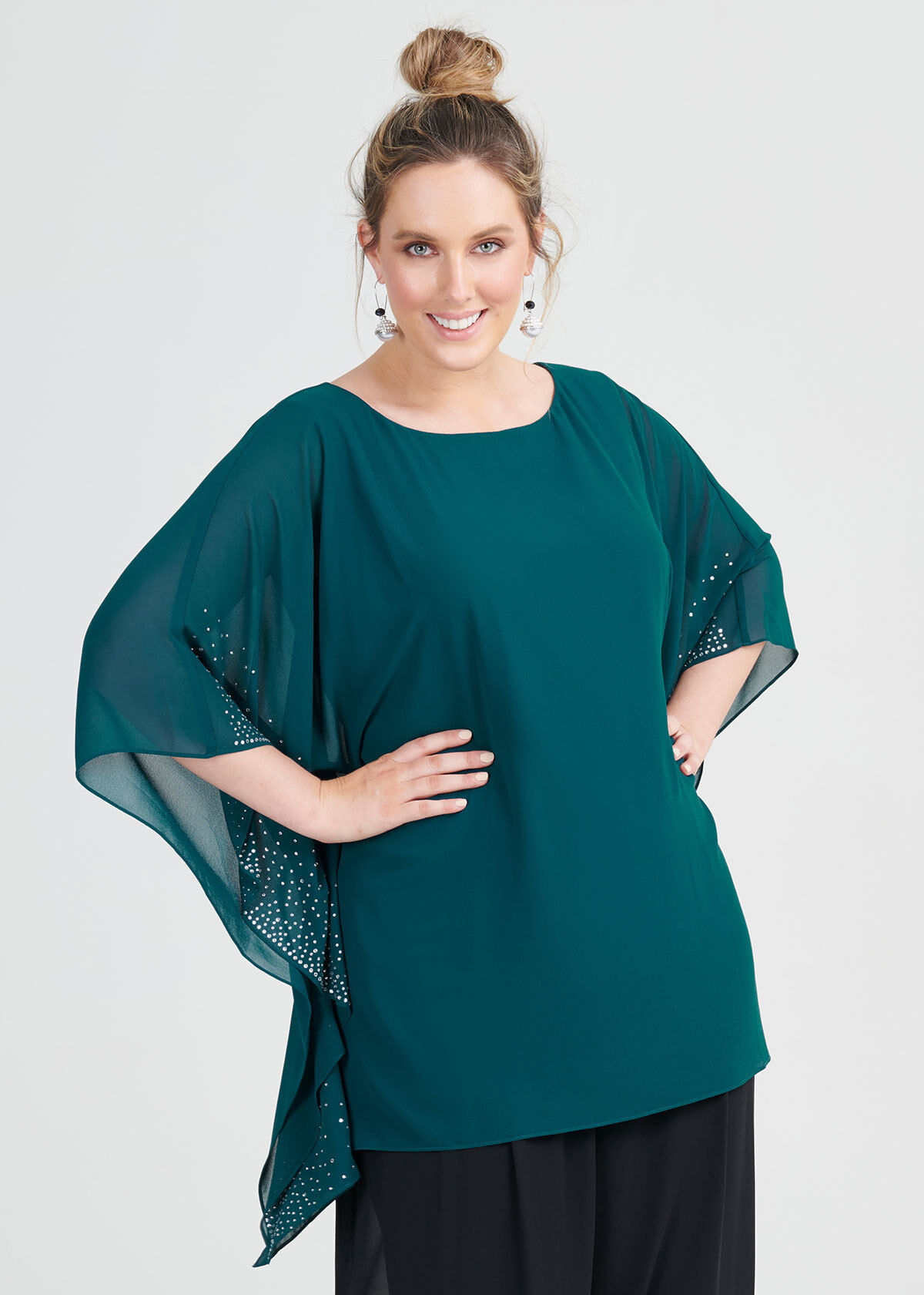 Beaded plus size top hot sale