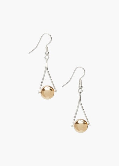 Plus Size Twisted Hoop & Ball Earrings