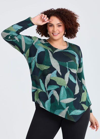 Plus Size Bamboo Spring Leaf Cosy Top