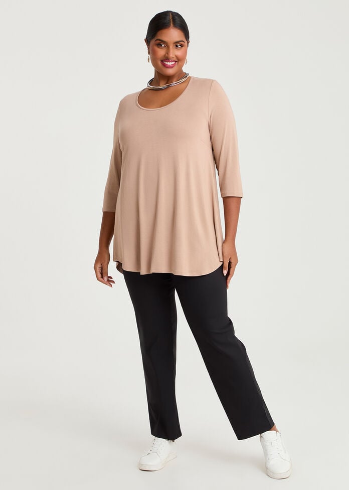 Bamboo Base 3/4 Sleeve Top, , hi-res