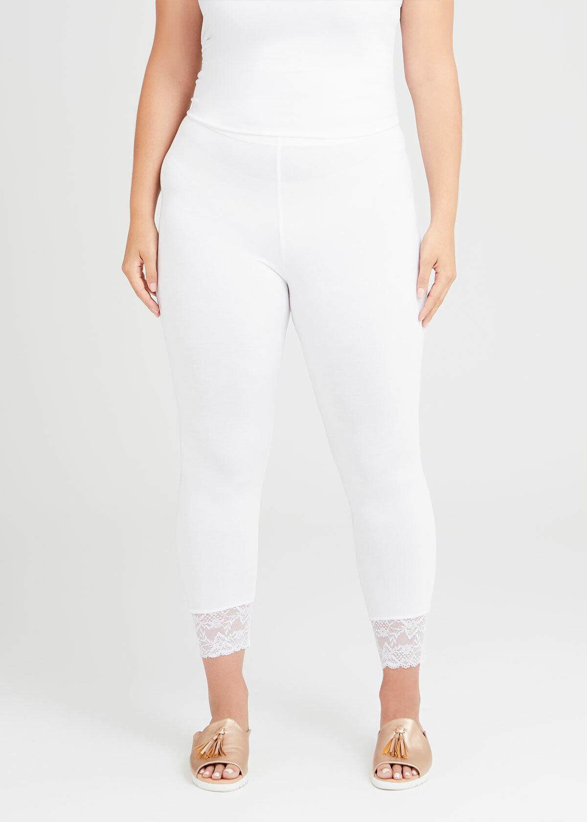 Shop Bamboo Lace Legging in White in 