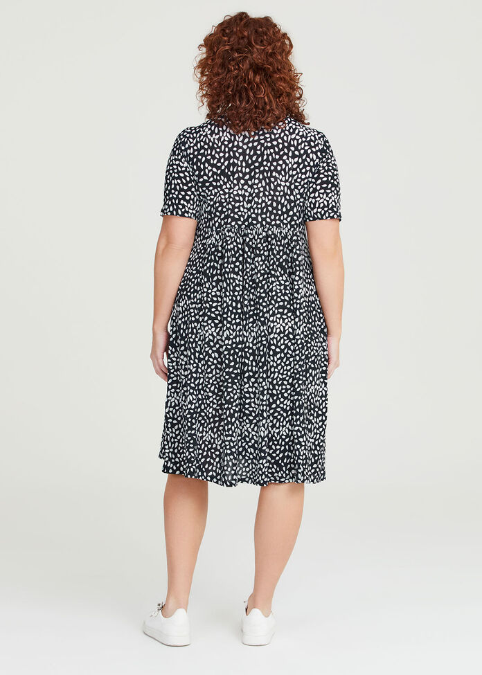 V-neck Printed Dress, , hi-res