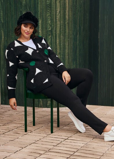 Plus Size Flower Button Through Cardigan