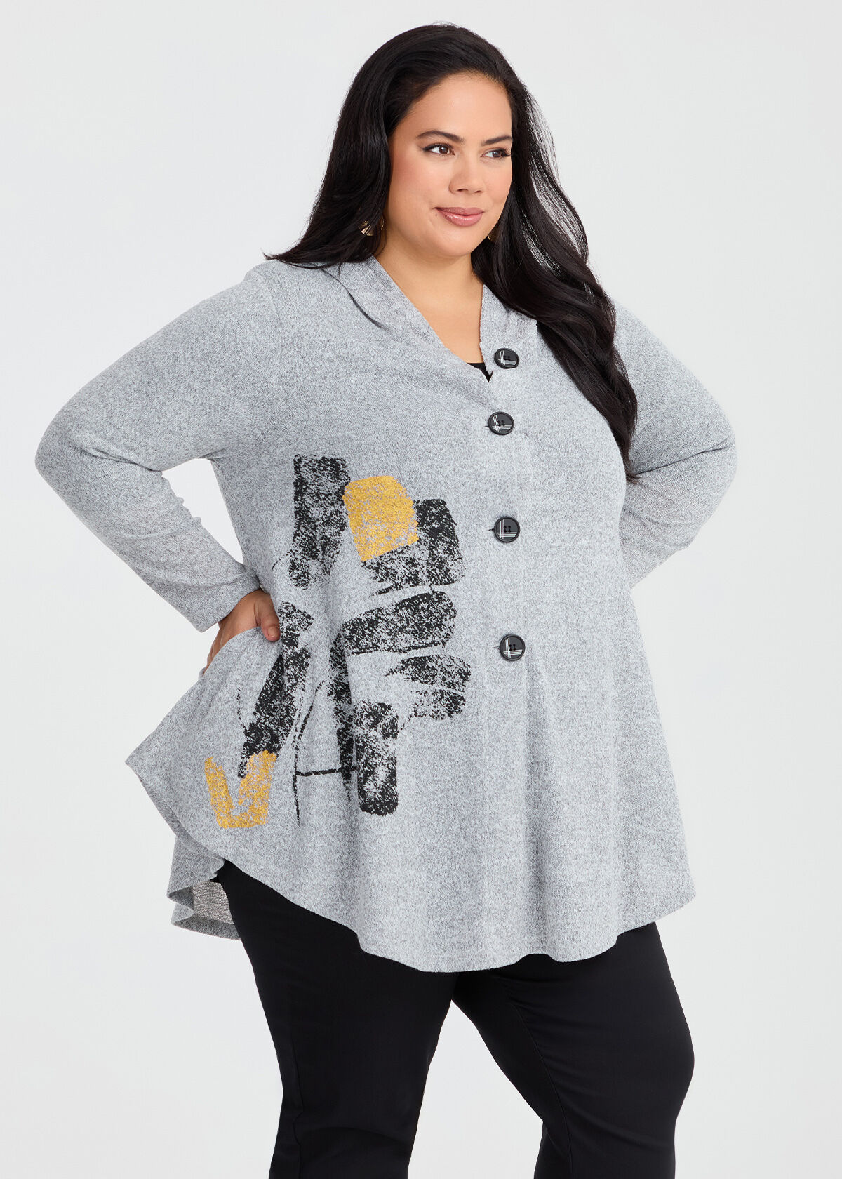 gypsohila Waist Shape Cardigan グレー Gypsohila ジプソフィア