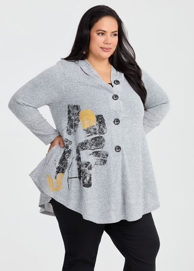 Plus Size Grace Print Cardigan