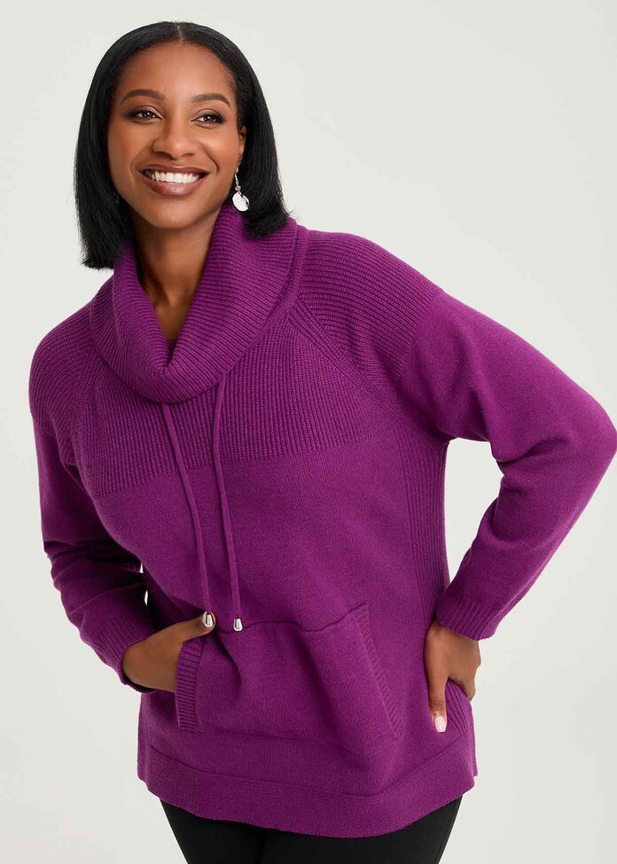 Roll Neck Pocket Detail Jumper, , hi-res