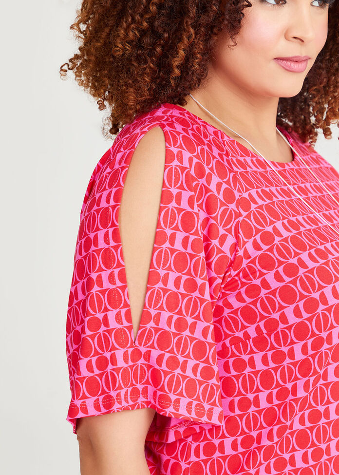 Shop Plus Size Natural Ivy Cold Shoulder Top in Multi Taking Shape NZ