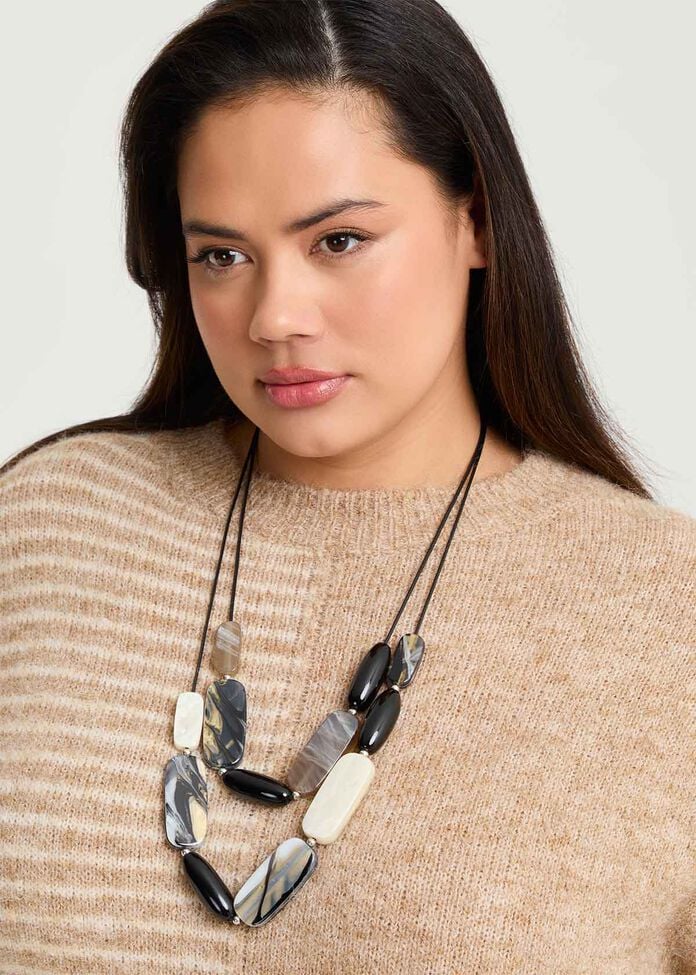 Monochrome Layered Necklace, , hi-res
