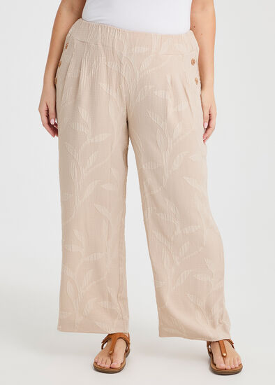 Plus Size Jacquard Wide Leg Pant
