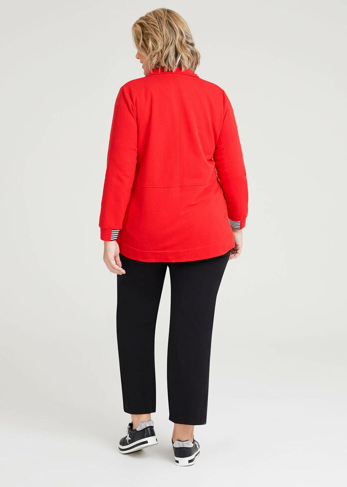 Shop Plus Size Cotton Blend Zip Active Sweat in Red | Taking Shape AU