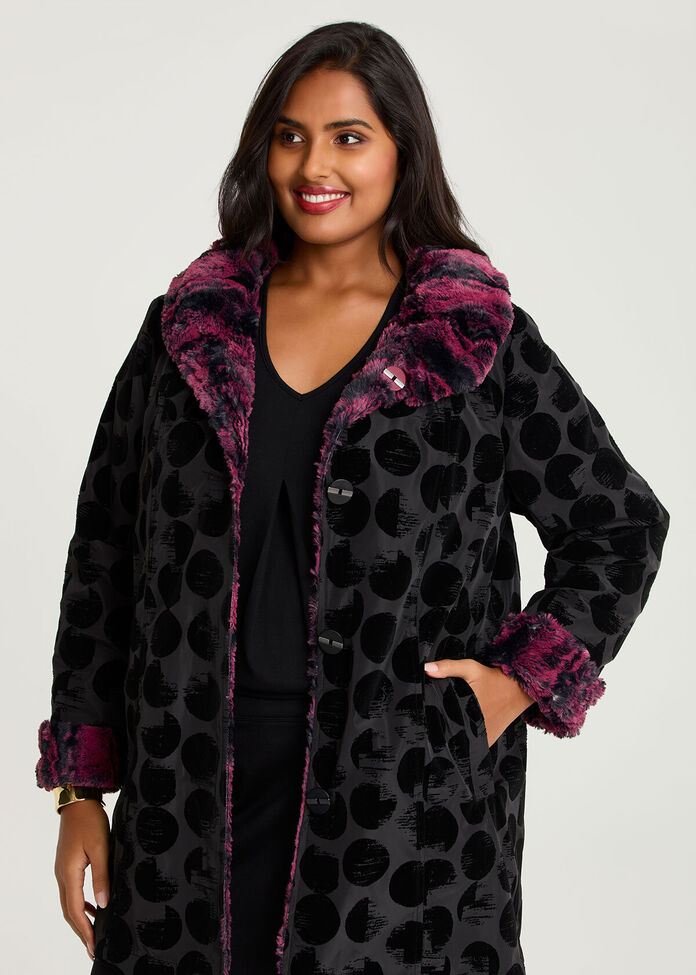 Deja Vu Faux Fur Reversible Coat, , hi-res