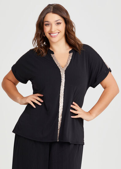 Plus Size Bella Sequin Party Top