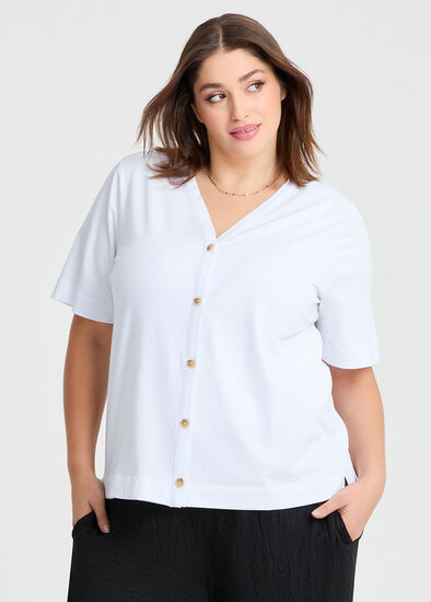 Plus Size Natural Alba Button Cardigan