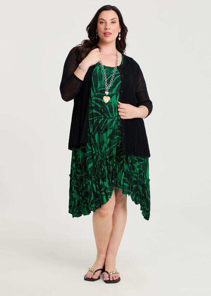 Plisse Knit Natural Cardigan, , hi-res