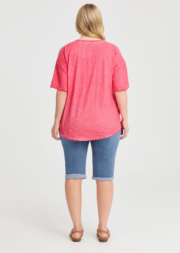 Cotton Paisley Knit Back Top, , hi-res