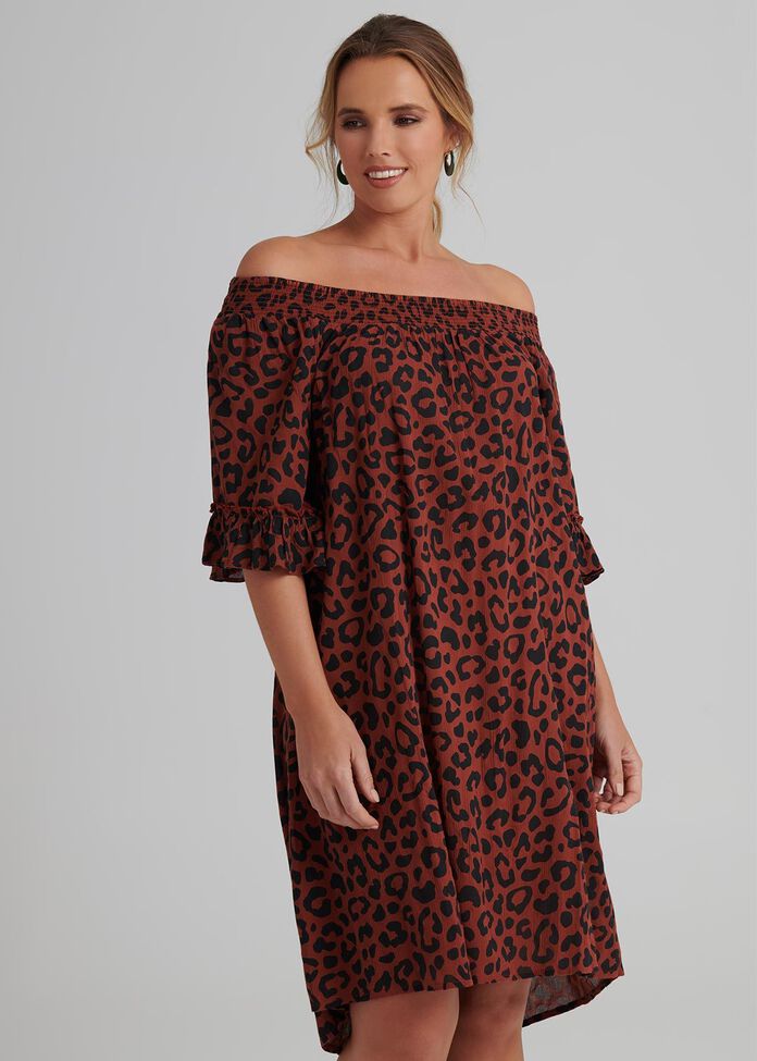 Earthy Leopard Dress, , hi-res