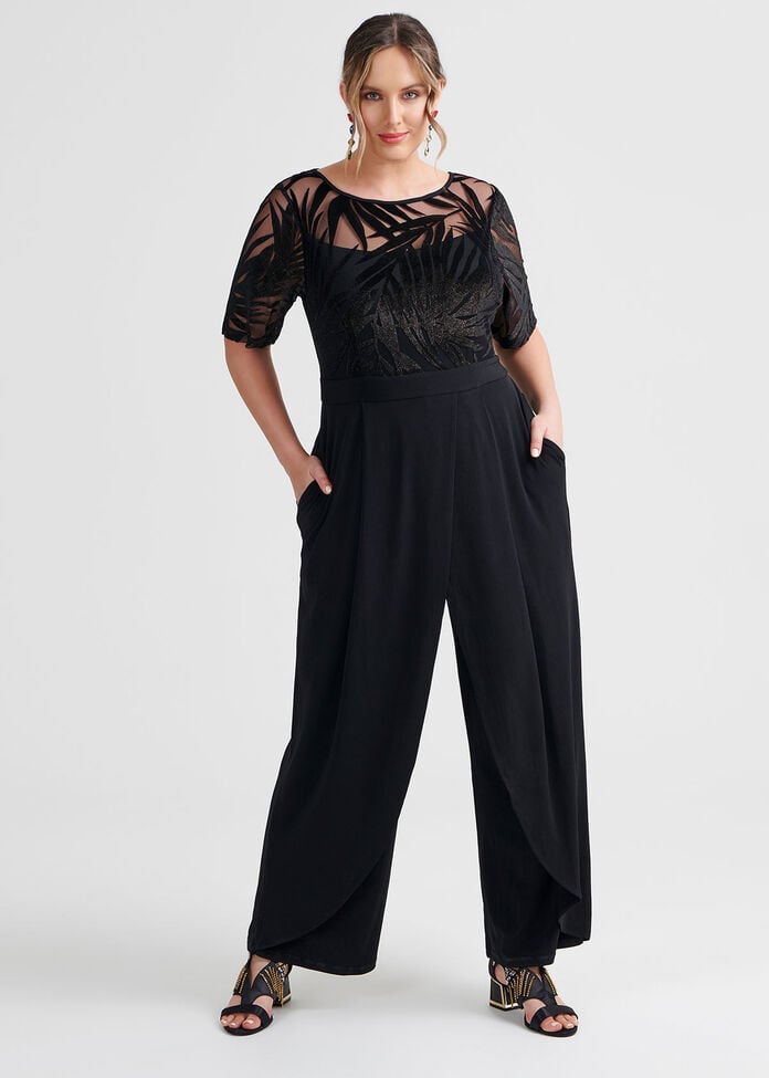 Shop Plus Size Sparkle Palms Jumpsuit in Black | Sizes 12-30 | Taking ...