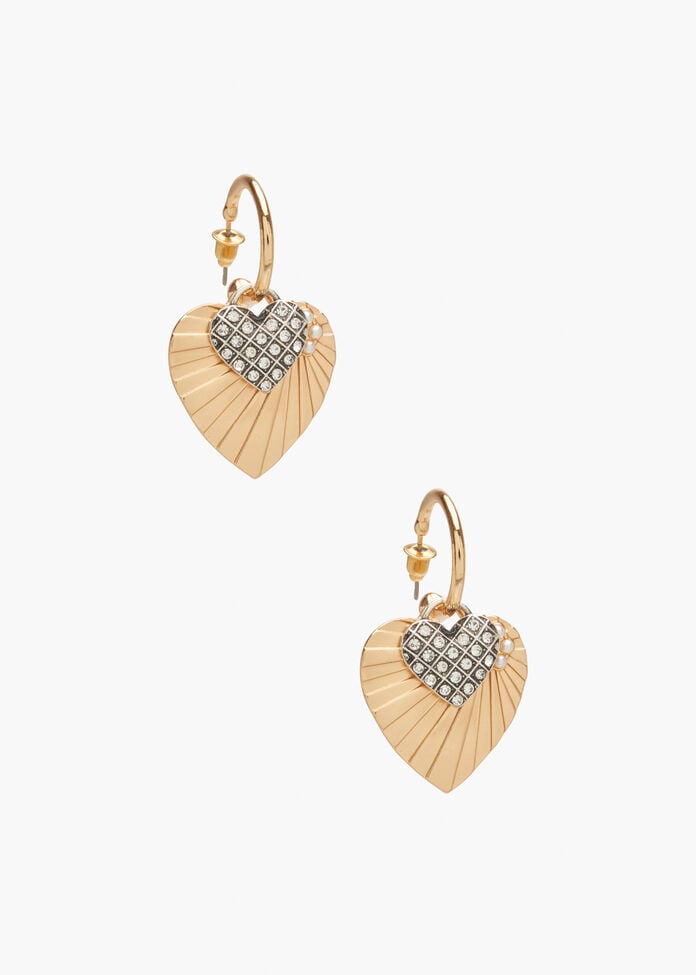 Heart Charm Play Earrings, , hi-res