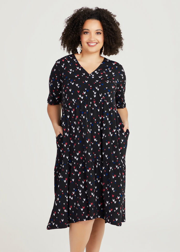 Shop Plus Size Mock Wrap Tier Dress in Red | Taking Shape AU