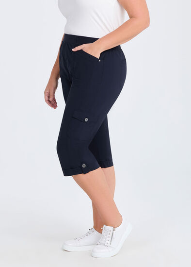 Plus Size Castaway Rib Cargo Crop Pant