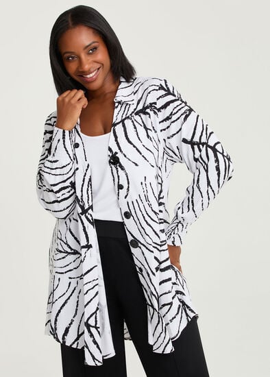Plus Size Leaf Print Natural Shirt