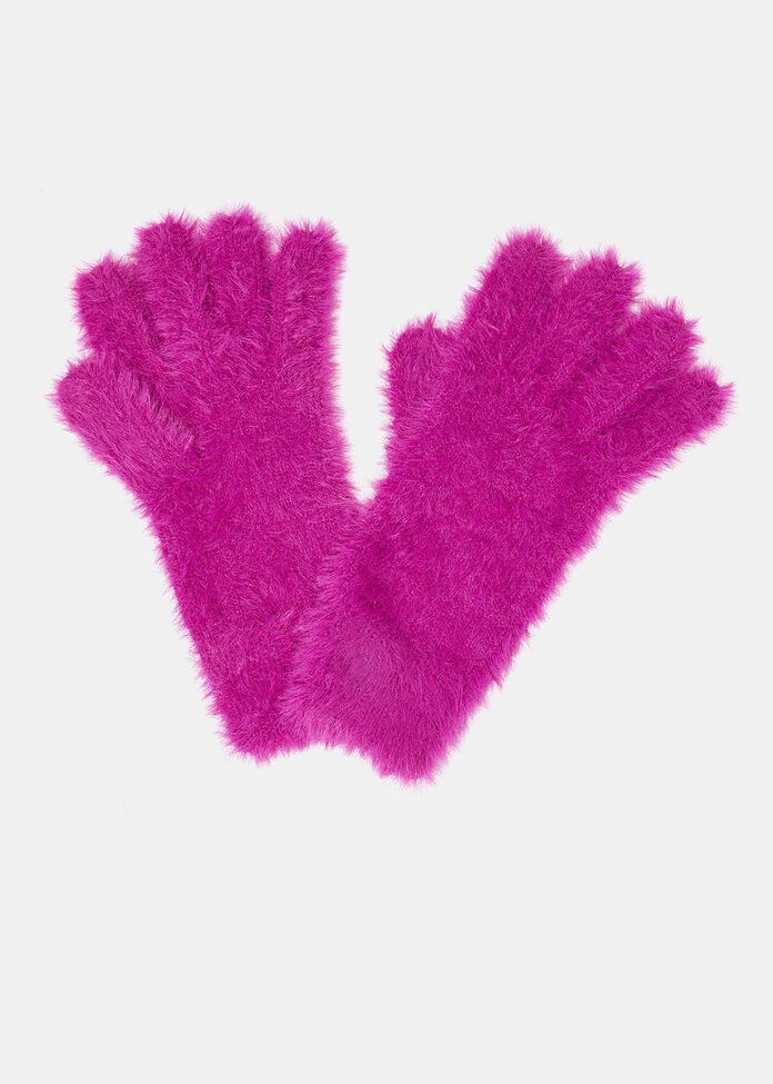 Fuzzy Knit Gloves, , hi-res