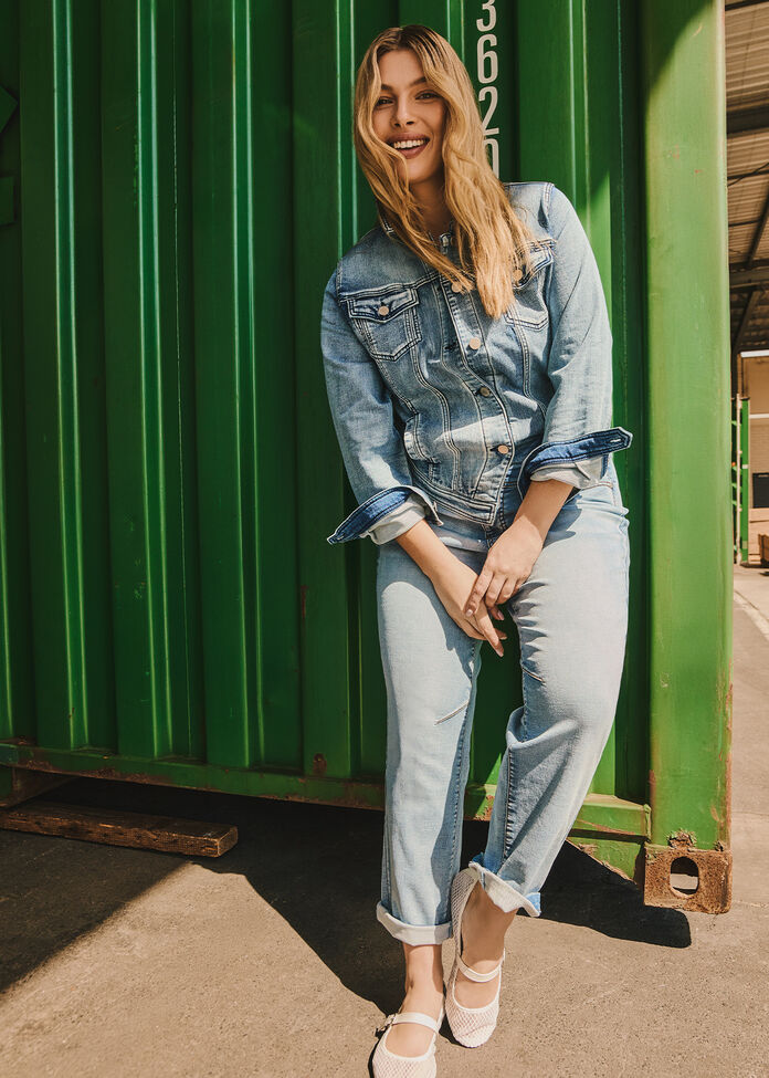 Denim Drawstring Jogger, , hi-res
