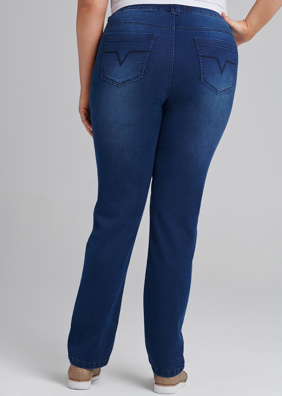 Shop Plus Size The Tall Luxe Looker Jean in Blue Taking Shape UK
