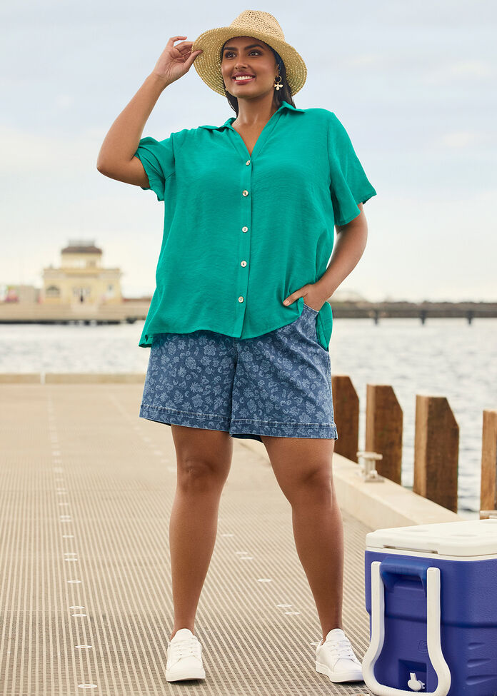 Denim Collared Outfit, , hi-res