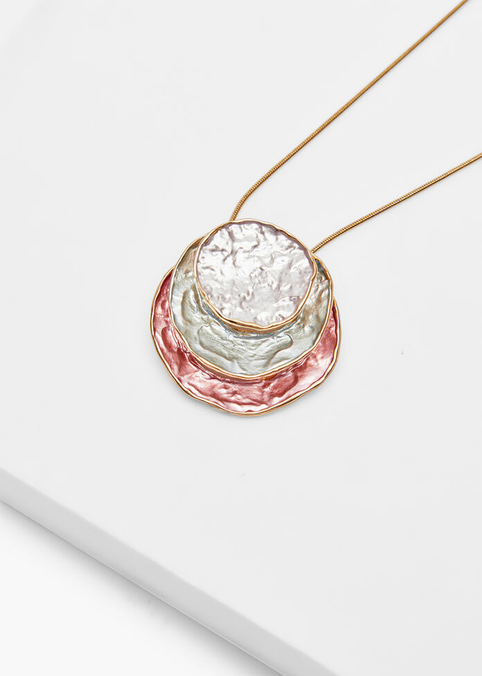 Layered Enamel Necklace, , hi-res