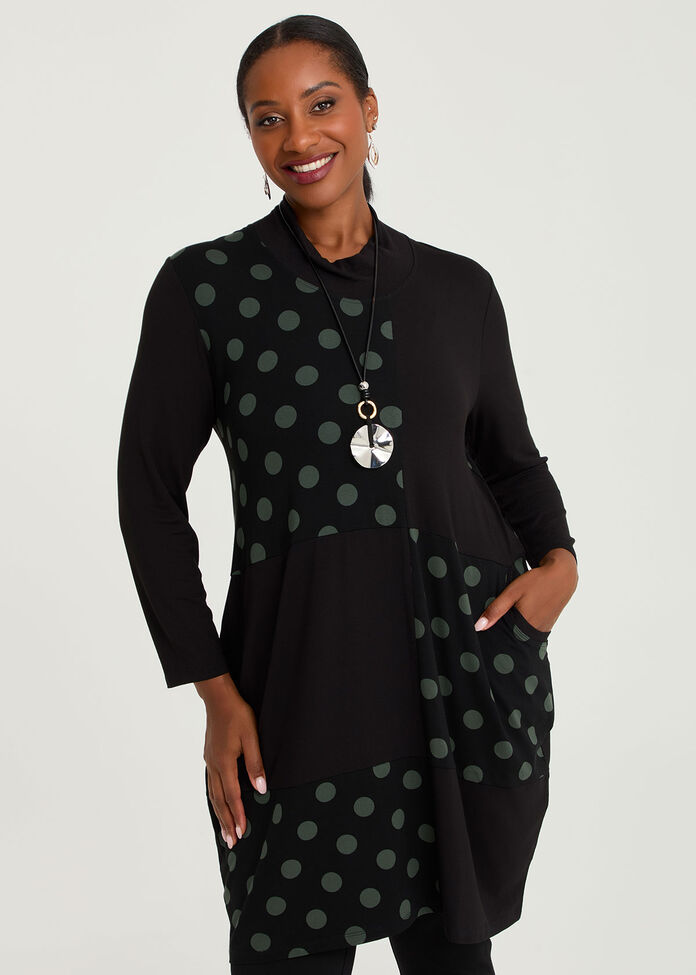 Natural Spot Spliced Tunic, , hi-res