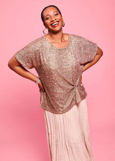 Plus Size Sequin Gala Overtop