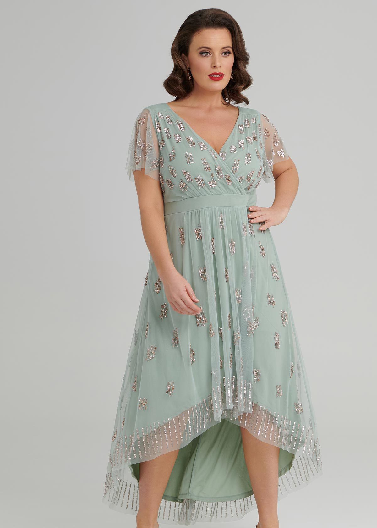 Plus size sales beaded cocktail dresses