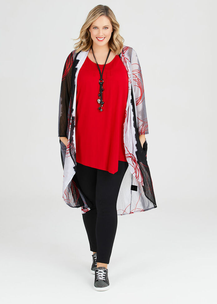 Sheer Curve Cardi, , hi-res