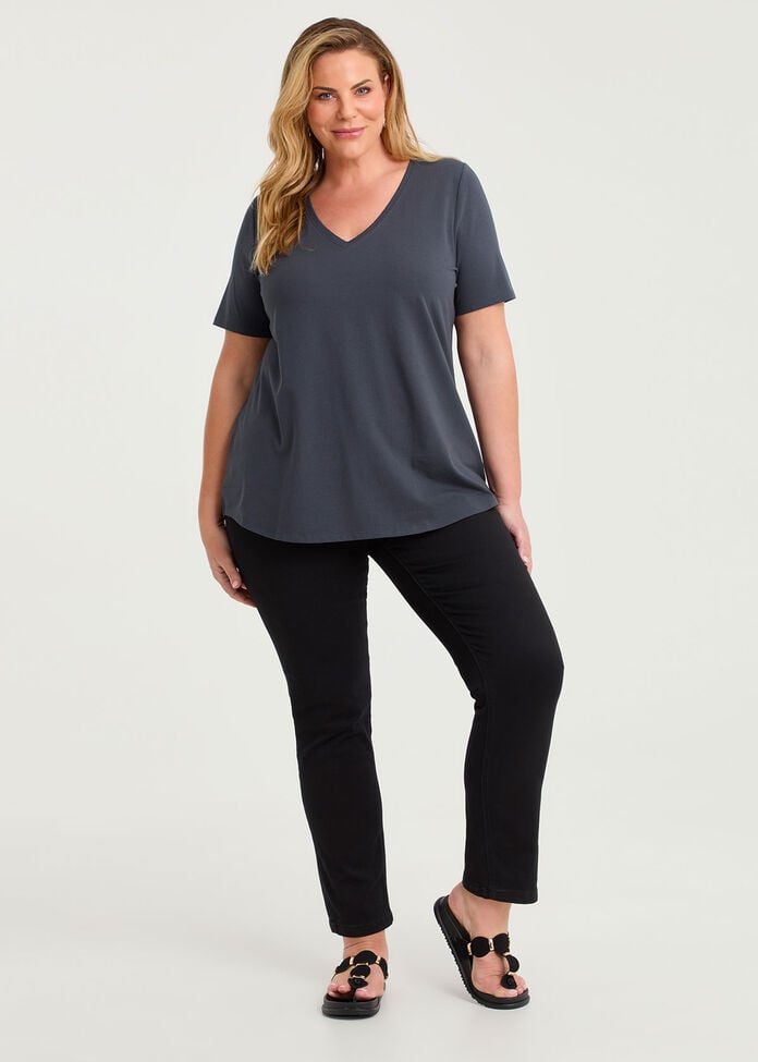 Good Earth Australian Cotton V-neck T-shirt, , hi-res