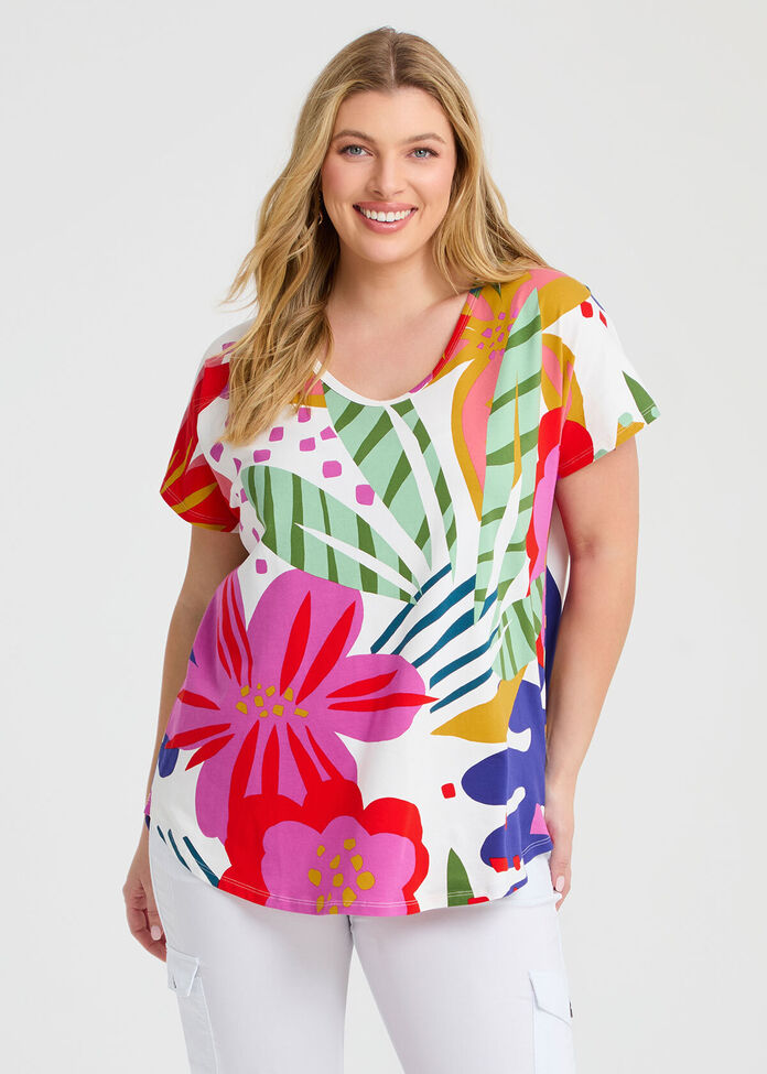 Cotton Sunkissed Floral T-shirt, , hi-res